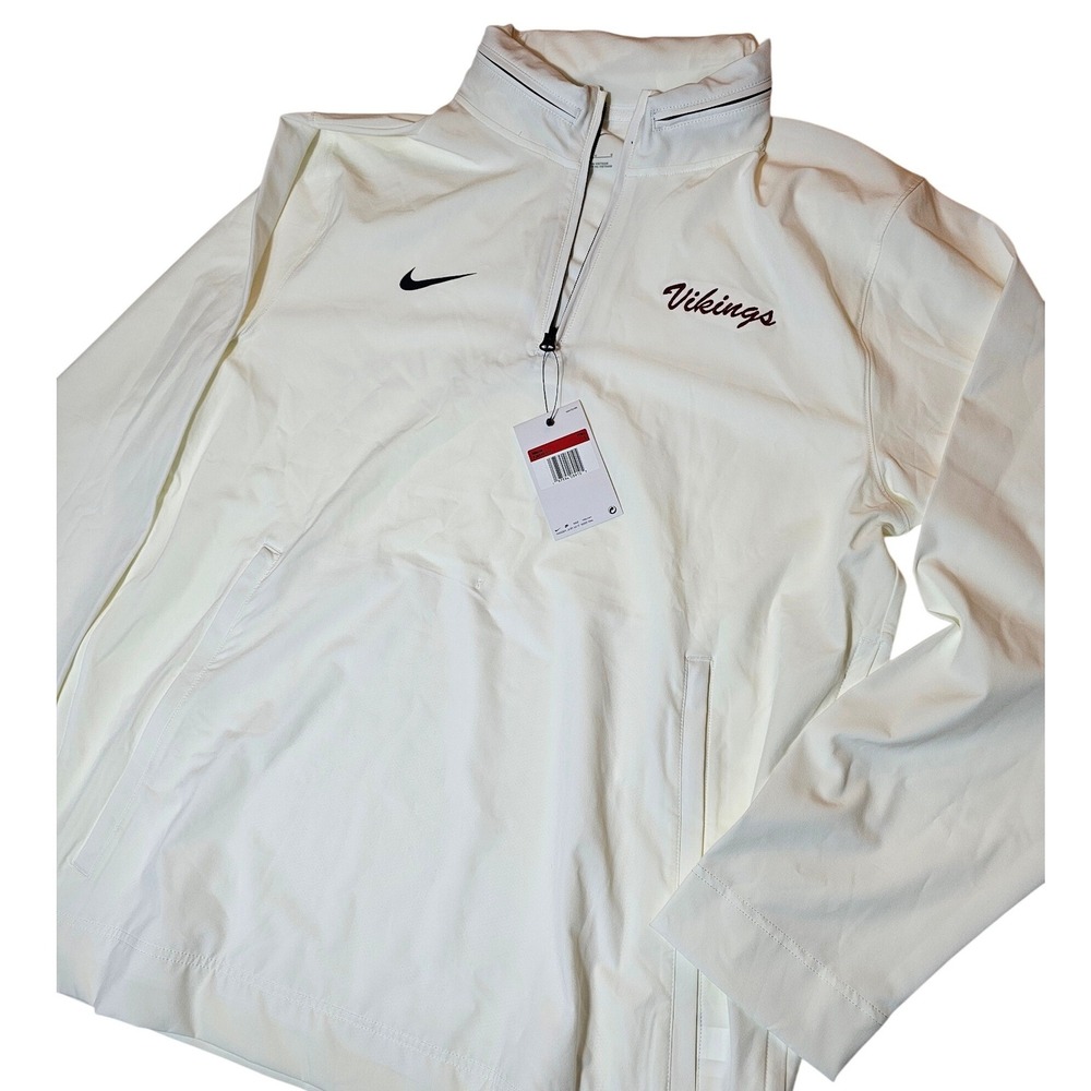 NWT Nike Sideline Minnesota Vikings Mens Quarter Zip Pullover White Size L